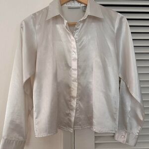 Elegant White Satin Blouse